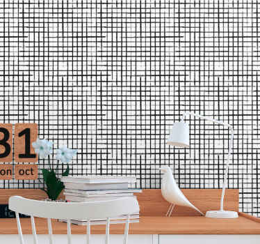 Grid Pattern geometric wallpaper - TenStickers