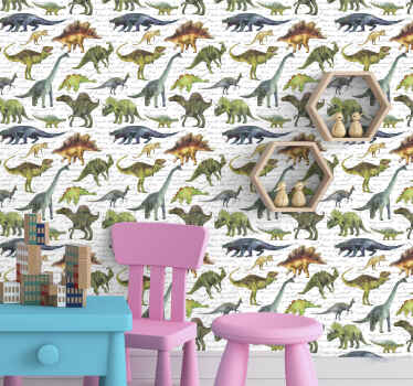 Tapete Kinderzimmer Realistische dinosaurier - TenStickers