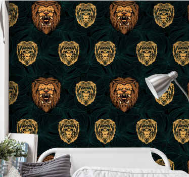 King of jungle on the wild Modern Wallpaper - TenStickers