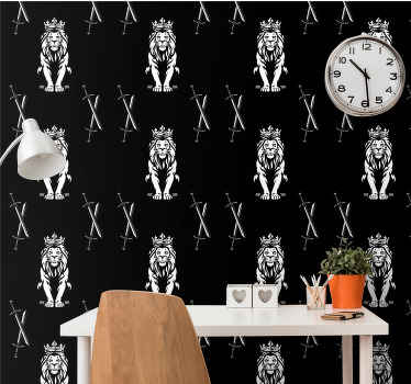 動物 壁紙 堂々としたライオンの模様 - TENSTICKERS