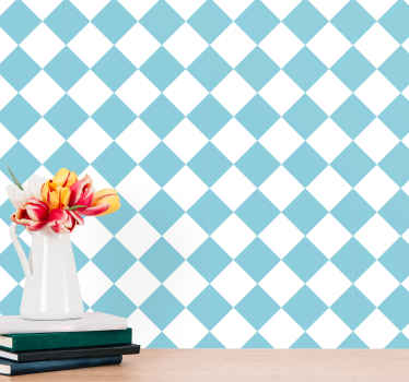 Diamond Pattern striped wallpaper - TenStickers