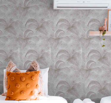 Gray 80's elegant botanical  vintage wallpaper - TenStickers