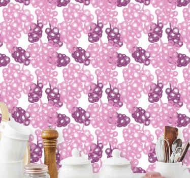 Papel tapiz abstracto cadenas de bayas abstractas - TenVinilo