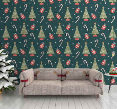 Feestelijk seizoensdecor behang kerst - TenStickers