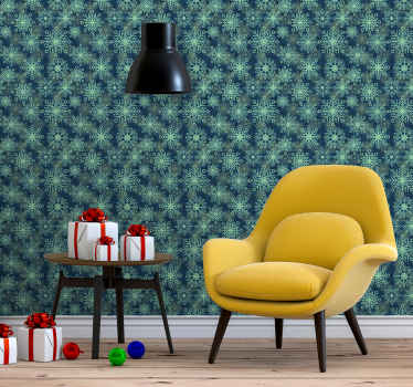 Blue snowflake decor christmas wallpaper - TenStickers