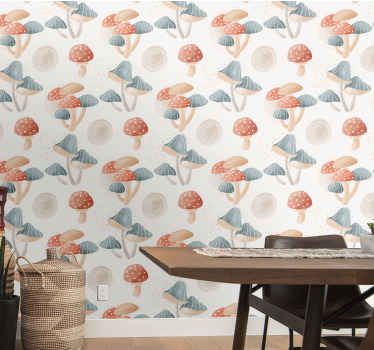 Papel pintado naturaleza bosque de hongos - TenVinilo