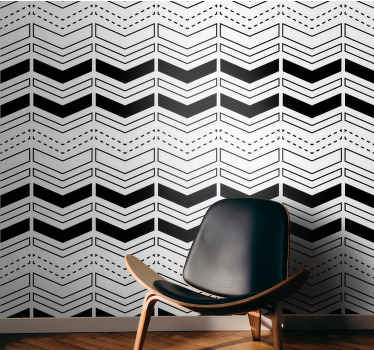 Chevron Lines Pattern geometric wallpaper - TenStickers