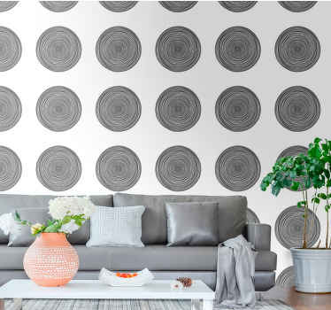 Tapete Muster kreisförmige holzmuster - TenStickers
