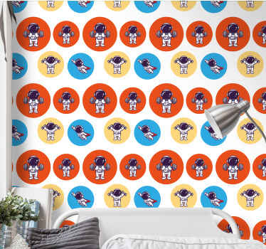 儿童墙纸 宇航员图案趣味 - TenStickers