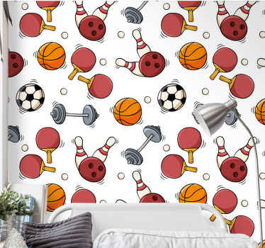 športni vzorec moderno tapeta za stene - TenStickers