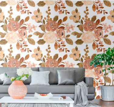 Elegant rosa pastellblommor tapet - Tenstickers