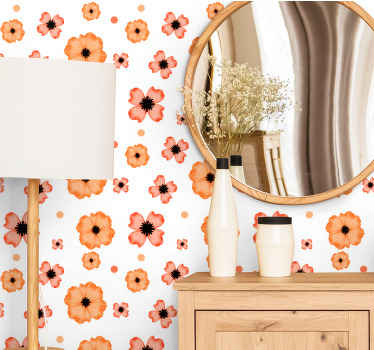 Orange and pink aquarelle pattern  Wallpaper - TenStickers