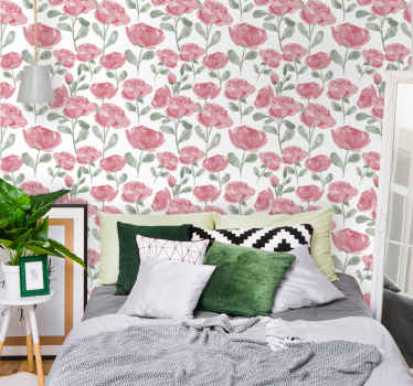 Natural vintage rose pattern flower wallpaper - TenStickers