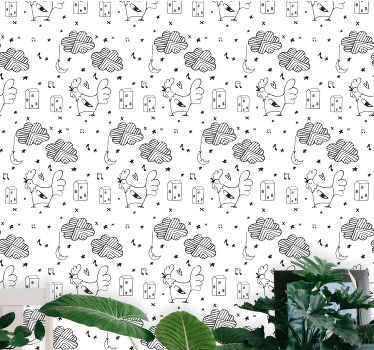 Tapete za zid  životinjske uzorak crtanog pijetla - TenStickers