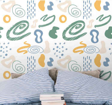 papel de parede para sala Padrão de texturas de pintura minimalis - TenStickers