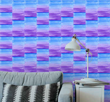 80年代电蓝色花纹抽象壁纸 - TenStickers