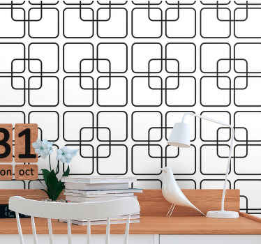 Interlocking Squares geometric wallpaper - TenStickers