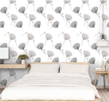 Carta da parati floreale motivo delicato bianco - TenStickers