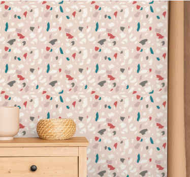 Abstrakt beige terrazzo tekstur tapet - TenStickers