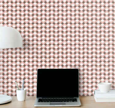 Beige patterned motif polka dots wallpaper - TenStickers