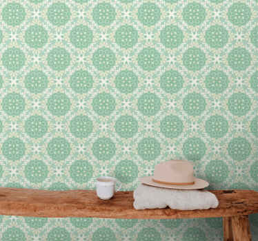 Tapeten Schlafzimmer Grünes blumenmuster im nordischen stil - TenStickers