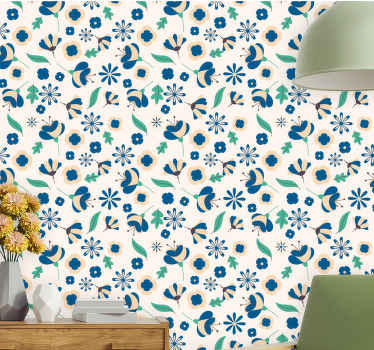 Francúzska provinčná tapeta s bielym vzorom - Tenstickers