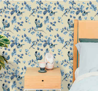 French Provincial botanic pattern wallpaper - TenStickers