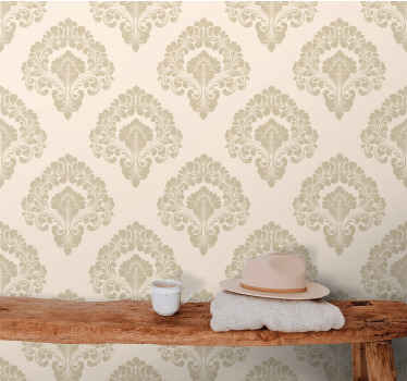 法国省级金色花卉风格壁纸 - TenStickers