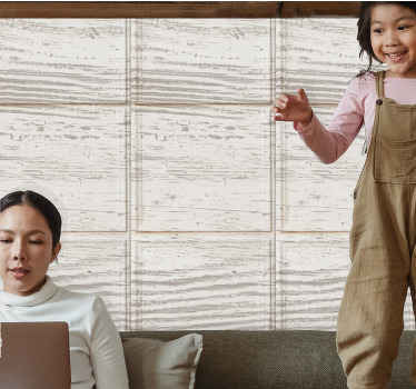 Beige panels motif stone effect wallpaper - TenStickers