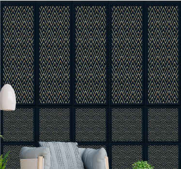 Stylish zigzag lines master bedroom wallpaper - TenStickers