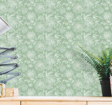 Zelená kvetinová veľkolepá kvetinová tapeta - Tenstickers