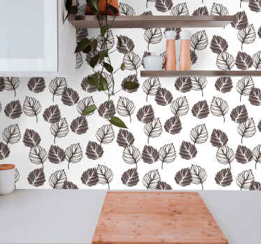 Tapete Küche Hoja graues verwandtschaftsmuster - TenStickers