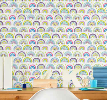 Papier peint texture motif arc-en-ciel - TenStickers