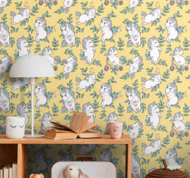 Unicorns playing animal wallpaper - TenStickers