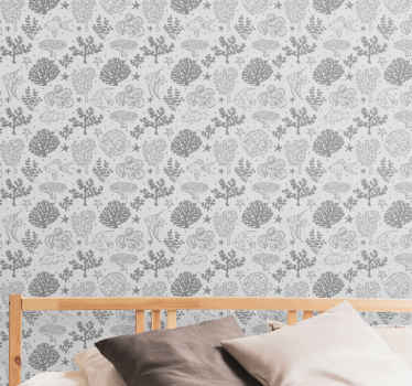 Vintage tarzı deniz hayvanı desen çocuklar duvar kağıdı - TenStickers