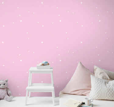 Night pink sky stars wallpaper - TenStickers