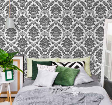 Papel tapiz barroco motivo floral clásico - TenVinilo