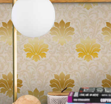Tapete za zid Cvjetni uzorak zlatnog lišća - TenStickers