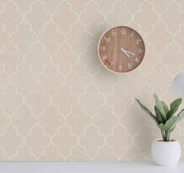 Elegant beige motif master bedroom wallpaper - TenStickers