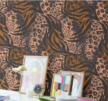 Tropical animal pattern leopard print wallpaper - TenStickers