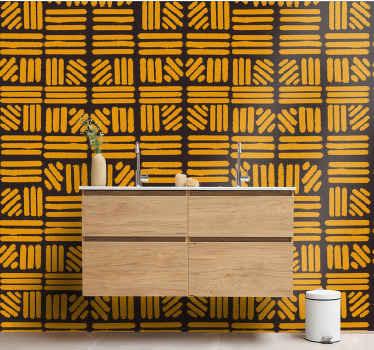 Papier peint salle de bain motif de blocs géométriques - TenStickers