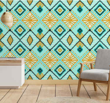 African geometric design square wallpaper - TenStickers
