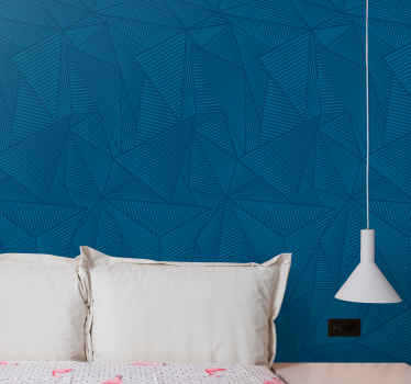 Blue geometric facets triangle wallpaper - TenStickers