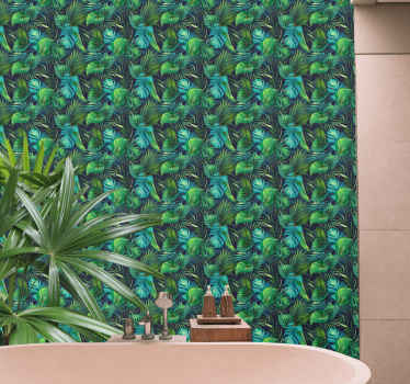 Papel pintado naturaleza Hojas verdes patrón realista - TenVinilo