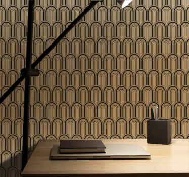 Tapete geometrisch braunes bogenmusterdesign - TenStickers