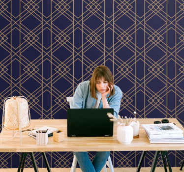 황금 인터레이스 사각형 미술 장식 배경 - TenStickers