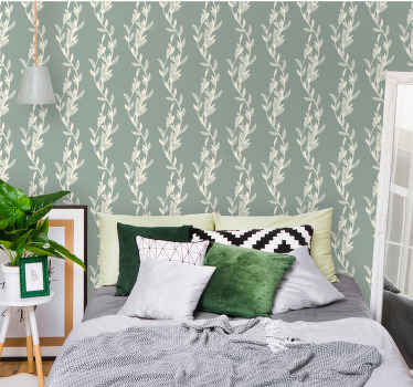 Papel tapiz floral delicado diseño de vid - TenVinilo