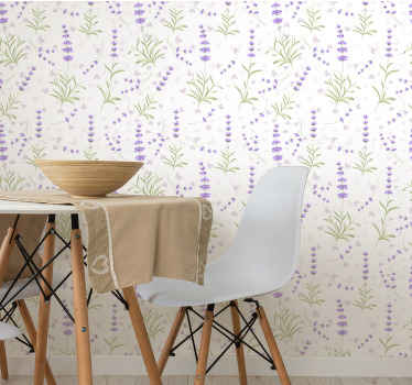 Papel pintado flores arreglo floral de lavanda - TenVinilo