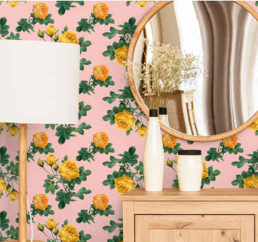 žlté ruže a zelené listy kvetinové tapety - Tenstickers