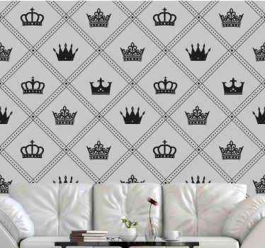 Regal Crown Pattern art wallpaper - TenStickers